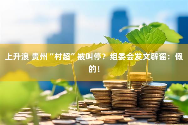 上升浪 贵州“村超”被叫停？组委会发文辟谣：假的！