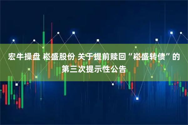 宏牛操盘 崧盛股份 关于提前赎回“崧盛转债”的第三次提示性公告