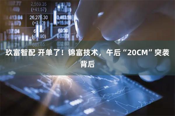 玖富智配 开单了！锦富技术，午后“20CM”突袭背后